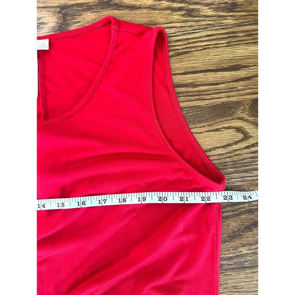 Comfy USA Sleeveless Tank Dress‎ Casual Everyday Red Dress Size M Patriotic - Picture 5 of 7
